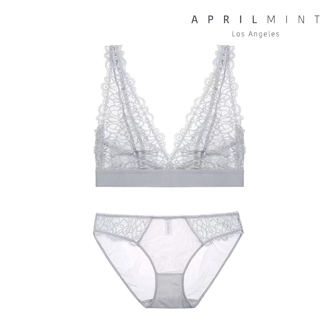 Kendal Bralette 法式花卉蕾絲網紗拼接內衣內衣